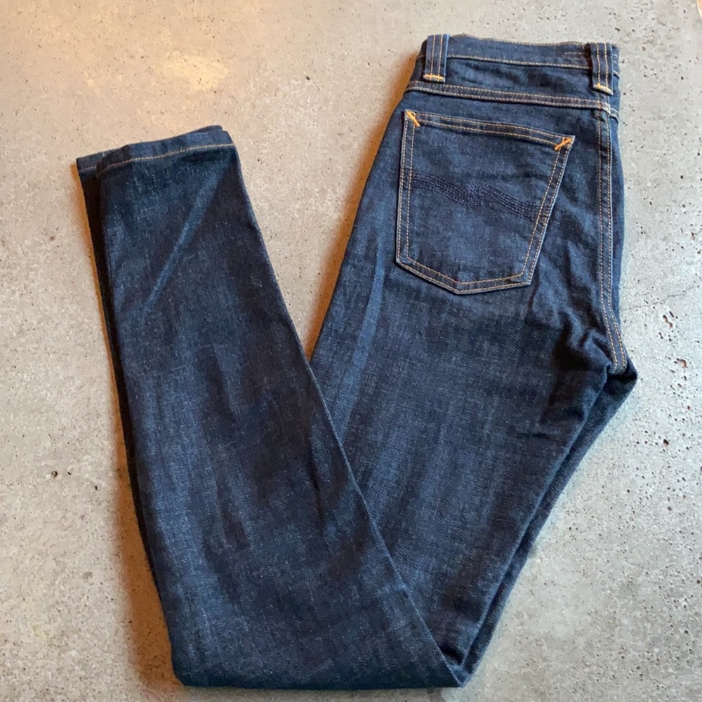 Brand new Organic Nudie jeans dark blue skinny organic W26 L32